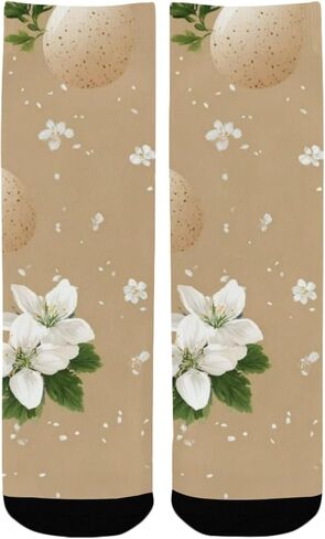 جوارب بيضاء للمشي على شكل بيضة زهرية - جوارب شتوية حرارية سميكة دافئة للأولاد والبنات الصغار للمدرسة، والارتداء اليومي والأنشطة الخارجية in Kuwait