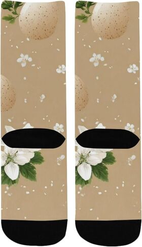 جوارب بيضاء للمشي على شكل بيضة زهرية - جوارب شتوية حرارية سميكة دافئة للأولاد والبنات الصغار للمدرسة، والارتداء اليومي والأنشطة الخارجية in Kuwait