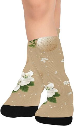 جوارب بيضاء للمشي على شكل بيضة زهرية - جوارب شتوية حرارية سميكة دافئة للأولاد والبنات الصغار للمدرسة، والارتداء اليومي والأنشطة الخارجية in Kuwait