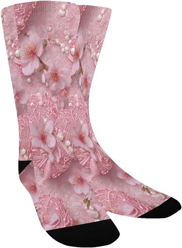 جوارب المشي لمسافات طويلة من الدانتيل باللون الوردي - جوارب شتوية حرارية سميكة دافئة للأولاد والبنات للمدرسة، والارتداء اليومي والأنشطة الخارجية in Kuwait