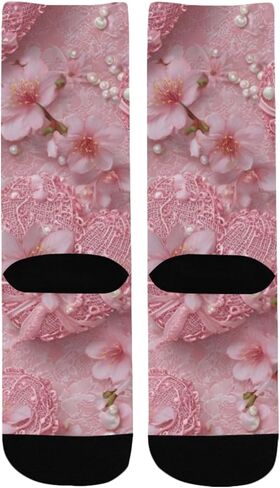 جوارب المشي لمسافات طويلة من الدانتيل باللون الوردي - جوارب شتوية حرارية سميكة دافئة للأولاد والبنات للمدرسة، والارتداء اليومي والأنشطة الخارجية in Kuwait