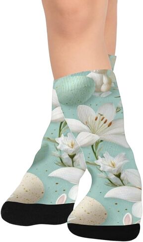 جوارب المشي لمسافات طويلة باللون الأزرق على شكل بيضة عيد الفصح من ليلي - جوارب شتوية حرارية سميكة دافئة للأولاد والبنات الصغار للمدرسة، والارتداء اليومي والأنشطة الخارجية in Kuwait