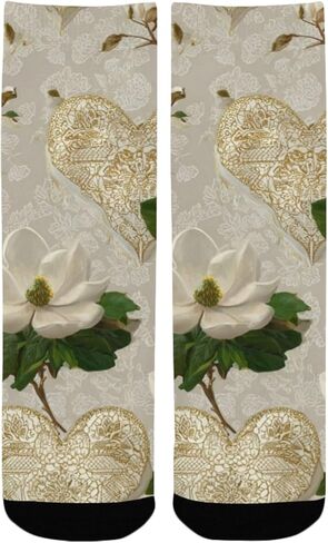 جوارب Magnolia White Hearts للتنزه سيرًا على الأقدام - جوارب شتوية حرارية سميكة دافئة للأولاد والبنات الصغار للمدرسة، والارتداء اليومي والأنشطة الخارجية in Kuwait