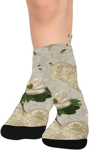 جوارب Magnolia White Hearts للتنزه سيرًا على الأقدام - جوارب شتوية حرارية سميكة دافئة للأولاد والبنات الصغار للمدرسة، والارتداء اليومي والأنشطة الخارجية in Kuwait