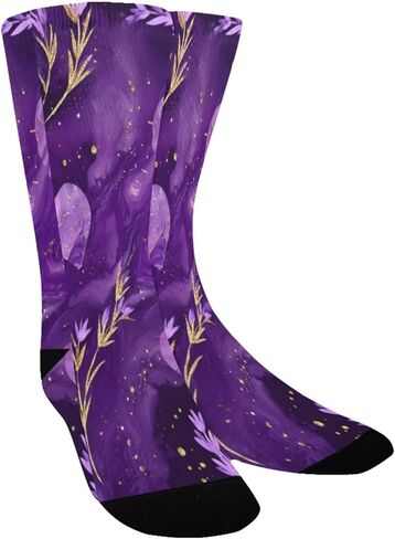 جوارب Starry Purple Bloom للتنزه سيرًا على الأقدام - جوارب شتوية حرارية سميكة دافئة للأطفال الصغار للأولاد والبنات للمدرسة، والارتداء اليومي والأنشطة الخارجية in Kuwait
