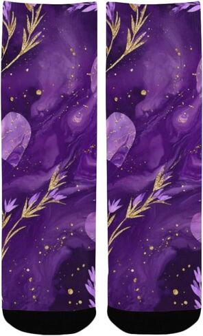 جوارب Starry Purple Bloom للتنزه سيرًا على الأقدام - جوارب شتوية حرارية سميكة دافئة للأطفال الصغار للأولاد والبنات للمدرسة، والارتداء اليومي والأنشطة الخارجية in Kuwait