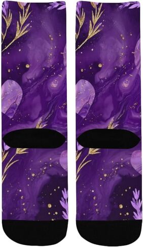 جوارب Starry Purple Bloom للتنزه سيرًا على الأقدام - جوارب شتوية حرارية سميكة دافئة للأطفال الصغار للأولاد والبنات للمدرسة، والارتداء اليومي والأنشطة الخارجية in Kuwait