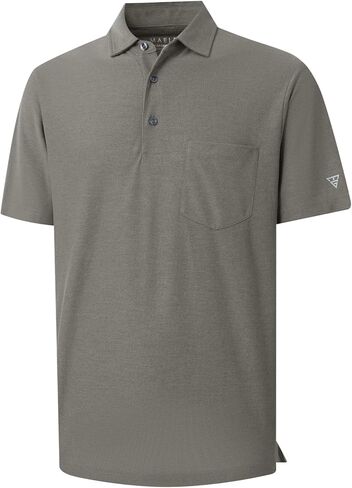 M MAELREG Golf Shirts for Men Heather Pocket Lightweight Moisture Wicking Cllared Stretch Mens Polo Shirts Short Sleeve in Saudi Arabia