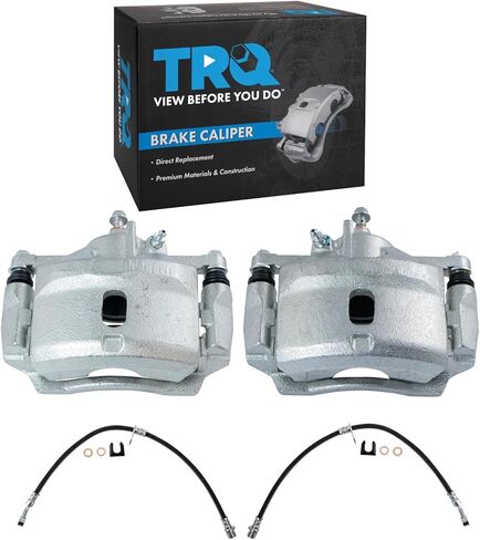 TRQ Front Brake Caliper & Hose Set Compatible with 2006-2011 Honda Civic in Kuwait