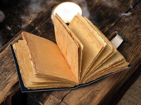 Grimoire Vintage Mushroom leather journal, Handmade Antique Deckle Edge Paper Spell Book of Shadows Celestial Witchcraft Supplies Diary, Wiccan Notebook, Mystical Gifts for Him & Her 7x5 Inch 200 Pages in Saudi Arabia