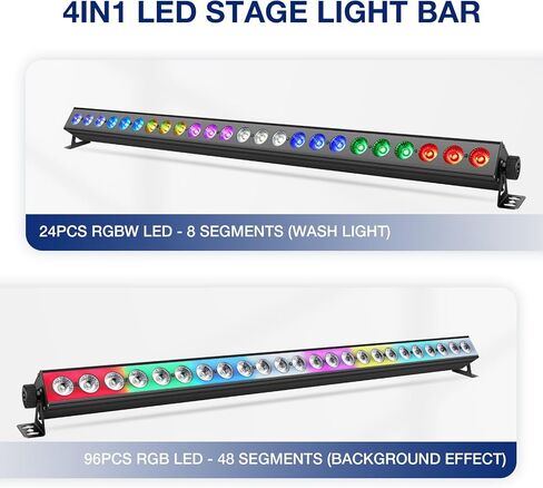 شريط ضوء غسيل المسرح: مصابيح LED خلفية RGB وغسالة حائط RGBW بقدرة 120 وات - جهاز التحكم عن بعد بالأشعة تحت الحمراء APP والتحكم DMX - لأداء فرقة DJ Event Party Planner Club Live Show Band in Kuwait