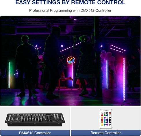 شريط ضوء غسيل المسرح: مصابيح LED خلفية RGB وغسالة حائط RGBW بقدرة 120 وات - جهاز التحكم عن بعد بالأشعة تحت الحمراء APP والتحكم DMX - لأداء فرقة DJ Event Party Planner Club Live Show Band in Kuwait