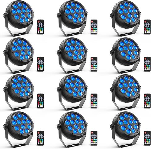 أضواء بار صغيرة قابلة لإعادة الشحن، أضواء مسرح لاسلكية تعمل بالبطارية 12 RGB، يمكن تشغيل جهاز التحكم عن بعد بالصوت، يمكن إضاءة الاسمية للأحداث الداخلية وحفلات الزفاف والكنيسة وإضاءة المسرح، 4 عبوات in Kuwait