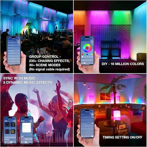 شريط ضوء غسيل المسرح: مصابيح LED خلفية RGB وغسالة حائط RGBW بقدرة 120 وات - جهاز التحكم عن بعد بالأشعة تحت الحمراء APP والتحكم DMX - لأداء فرقة DJ Event Party Planner Club Live Show Band in Kuwait