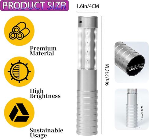 Bottle Service Lights LED Strobe Baton Bottle Girl Lights Rechargeable Handheld Flashing Club Signs Upgrade 4 Pcs for Birthday Wedding Party(Silver White Light) in Saudi Arabia