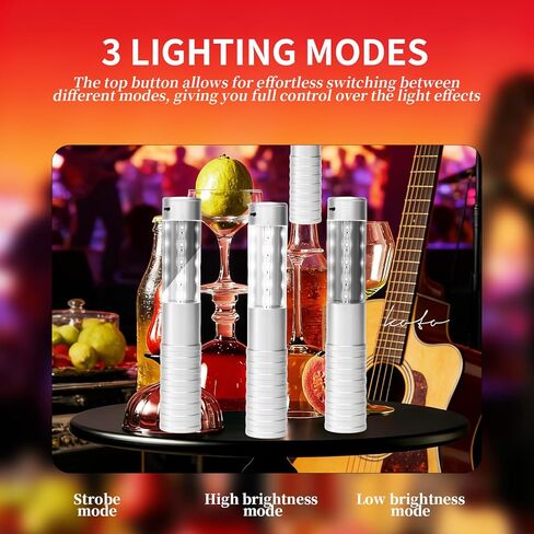 Bottle Service Lights LED Strobe Baton Bottle Girl Lights Rechargeable Handheld Flashing Club Signs Upgrade 4 Pcs for Birthday Wedding Party(Silver White Light) in Saudi Arabia