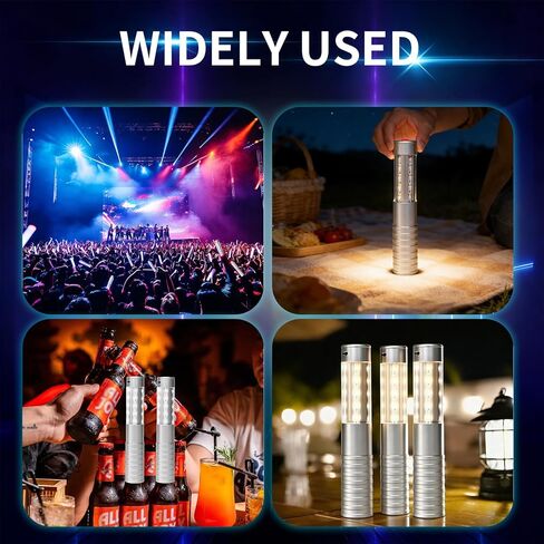 Bottle Service Lights LED Strobe Baton Bottle Girl Lights Rechargeable Handheld Flashing Club Signs Upgrade 4 Pcs for Birthday Wedding Party(Silver White Light) in Saudi Arabia