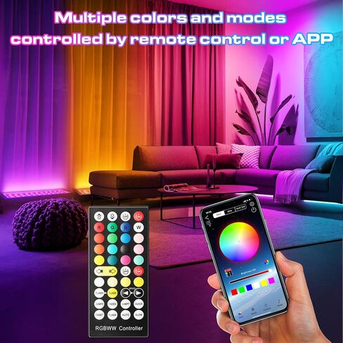 شريط ضوء غسيل المرحلة LED: ضوء غسيل RGBCW 96 وات | IP66 إضاءة مسرح خارجية مقاومة للماء وقابلة للتعتيم | التطبيق والتحكم عن بعد | لمناسبات المهرجانات ديكور المنزل المناظر الطبيعية (أسود) in Kuwait