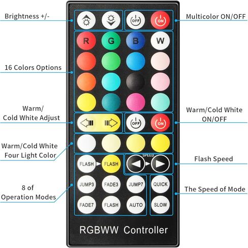 شريط ضوء غسيل المرحلة LED: ضوء غسيل RGBCW 96 وات | IP66 إضاءة مسرح خارجية مقاومة للماء وقابلة للتعتيم | التطبيق والتحكم عن بعد | لمناسبات المهرجانات ديكور المنزل المناظر الطبيعية (أسود) in Kuwait