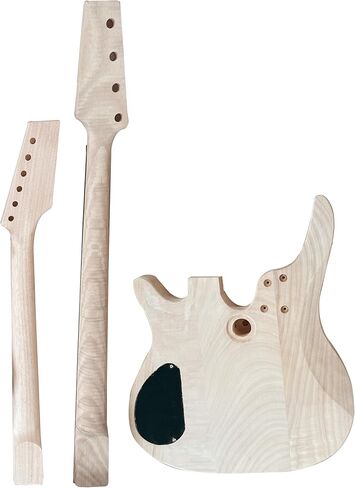 طقم جيتار كهربائي وباس مزدوج الرقبة مكون من 6 أوتار و4 أوتار جيتار باستخدام اليد اليمنى مع جسم الماهوجني والرقبة، لوحة أصابع من خشب الورد، أجهزة كروم، قم ببناء جيتار وباس خاصين بك. in Kuwait