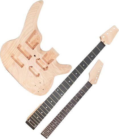 طقم جيتار كهربائي وباس مزدوج الرقبة مكون من 6 أوتار و4 أوتار جيتار باستخدام اليد اليمنى مع جسم الماهوجني والرقبة، لوحة أصابع من خشب الورد، أجهزة كروم، قم ببناء جيتار وباس خاصين بك. in Kuwait
