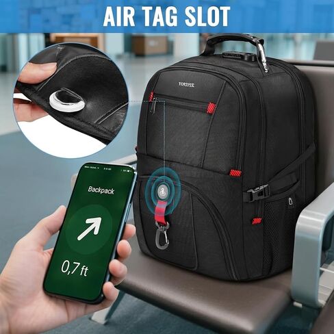 حقيبة الظهر المحمولة الكبيرة Yorepek للرجال ، حقيبة علامة الهواء ＆ RFID حظر حقيبة الظهر المضادة للسرقة ، شركات الطيران المعتمدة مع ميناء شحن USB ، الجيب المعزول ، حقيبة الكتب المقاومة للماء تناسب 17 بوصة ، أحمر ، أحمر ، أحمر. in Kuwait