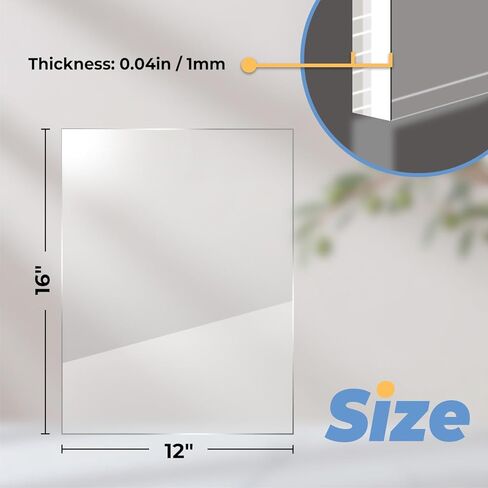 5 قطع من صفائح زجاج شبكي مقاس 12 × 16 بوصة، صفائح أكريليك شفافة بسمك 1 مم، لوحة زجاجية بليكسي مقاومة للكسر وقابلة للقطع، صفائح أكريليك شفافة متعددة للحرف اليدوية، وإطارات الأعمال اليدوية والصور in Kuwait