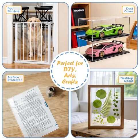 5 قطع من صفائح زجاج شبكي مقاس 12 × 16 بوصة، صفائح أكريليك شفافة بسمك 1 مم، لوحة زجاجية بليكسي مقاومة للكسر وقابلة للقطع، صفائح أكريليك شفافة متعددة للحرف اليدوية، وإطارات الأعمال اليدوية والصور in Kuwait