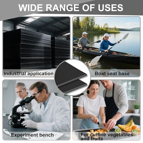 قطعتان من ملاءة بلاستيكية HDPE سوداء مقاس 24 بوصة × 48 بوصة، لوح من البولي إيثيلين عالي الكثافة بسمك 1/4 بوصة، لوح من البلاستيك الصلب للمشروعات التي تصنعها بنفسك، ديكور المنزل، الحرف اليدوية in Kuwait