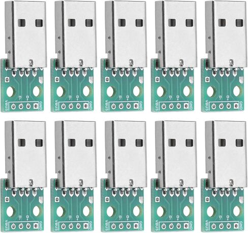 لوحة محول USB من النوع A ذكر إلى DIP، تخطيط دبوس 2.54 مم، 4 دبابيس VBUS D+ D- GND، 10 عبوات، لإمداد الطاقة بنفسك ولوحة التجارب in Saudi Arabia