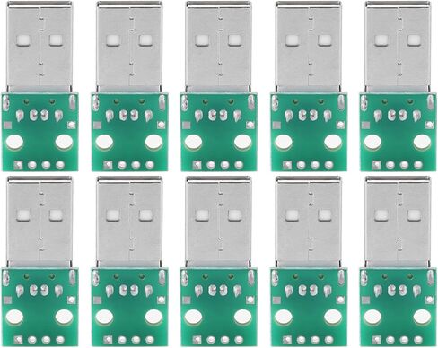 لوحة محول USB من النوع A ذكر إلى DIP، تخطيط دبوس 2.54 مم، 4 دبابيس VBUS D+ D- GND، 10 عبوات، لإمداد الطاقة بنفسك ولوحة التجارب in Saudi Arabia