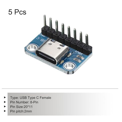 5 قطعة USB نوع C لوحة القطع أنثى 2.54 مللي متر اتصال مع موصل رأس الدبوس in Saudi Arabia