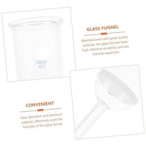 Glass Acid-Resistant Sand Core Filtering Funnel 35ml Laboratory Glassware Funnel for Experiments and Chemical Use in Saudi Arabia