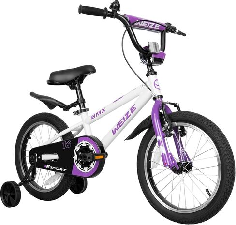 WEIZE 16 20 Inch Kids Bikes,Boy's Bike for Kids,BMX Style Bicycle for Boys Girls Ages 4-12 Years Old,Kids Bicycle with Adjustable Seat,Training Wheels,Front and Rear Fender,Multiple Color Options in Saudi Arabia