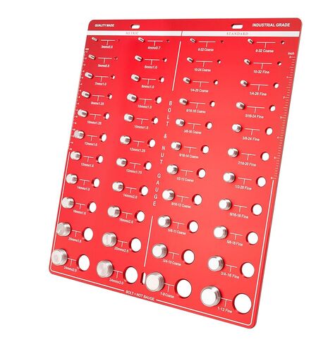 44-in-1 Nut and Bolt Thread Checker, Thread Checker, Wall-Mountable Metric & SAE Thread Identifier Gauge, Precision Bolt Thread Checker Tool with 22 Metric & 22 Imperial Sizes (Go/No-Go Design) in Kuwait