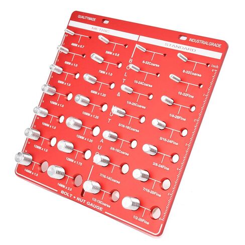 44-in-1 Nut and Bolt Thread Checker, Thread Checker, Wall-Mountable Metric & SAE Thread Identifier Gauge, Precision Bolt Thread Checker Tool with 22 Metric & 22 Imperial Sizes (Go/No-Go Design) in Saudi Arabia