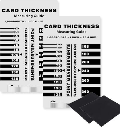 أداة قياس سمك البطاقة الرياضية من BBRGIRL، أداة قياس النقاط مع قطعتي قماش للتنظيف، ومكتشف حجم التحميل العلوي، والعناية بالبطاقة (قطعتان) in Kuwait