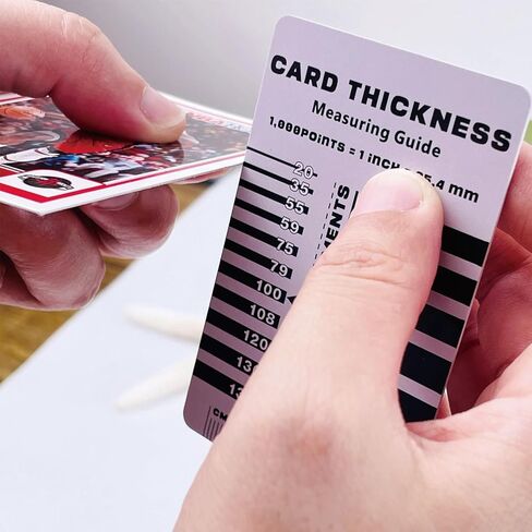 أداة قياس سمك البطاقة الرياضية من BBRGIRL، أداة قياس النقاط مع قطعتي قماش للتنظيف، ومكتشف حجم التحميل العلوي، والعناية بالبطاقة (قطعتان) in Kuwait
