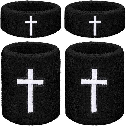 Cross Wrist Bands Bicep Bands Christian Arm Absorbent Sweat Wristbands Baseball Accessories Cross Sports Wristband for Football Baseball Sports Activities in Saudi Arabia