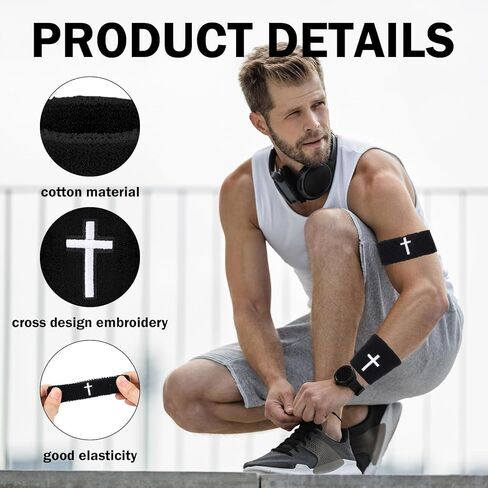 Cross Wrist Bands Bicep Bands Christian Arm Absorbent Sweat Wristbands Baseball Accessories Cross Sports Wristband for Football Baseball Sports Activities in Saudi Arabia