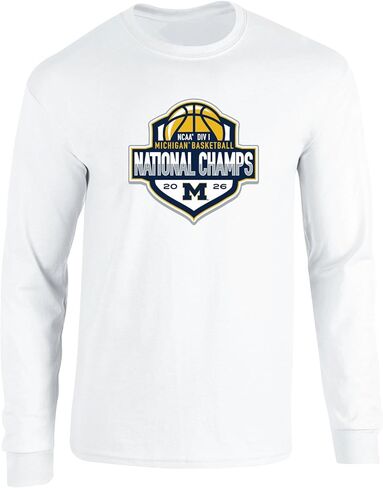 2025-2026 University of Michigan National Champions Basketball Long Sleeve T-Shirt, Officially Licensed in Kuwait