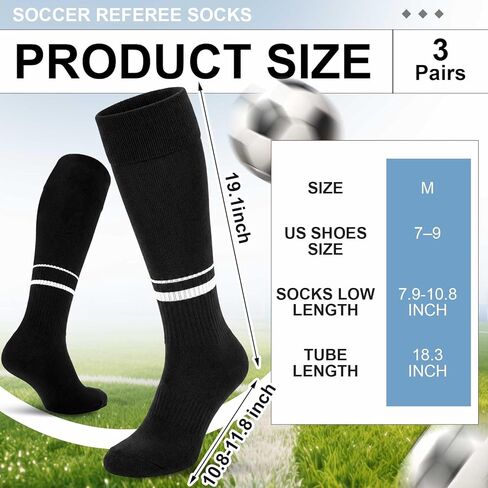 3 Pair Soccer Referee Socks for Adult Youth in Saudi Arabia
