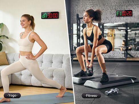 Gym Timer Clock Large Display, 12" LED Workout Interval Timer with Remote Control for Tabata/FGB/EMOM, Countdown/Up Stopwatch Clock for Sports,Home Gym,Yoga,Boxing,Garage,Office,Classroom in Saudi Arabia