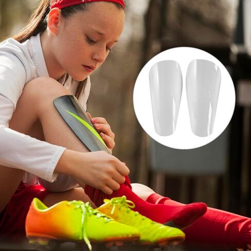 BAOZOON 2 Pairs Sublimation Soccer Shin Guard Blanks White Soccer Shin Pad Heat Transfer DIY Football Gear Shin Protective Pads Football Match Equipment in Kuwait