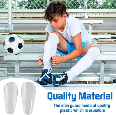 BAOZOON 2 Pairs Sublimation Soccer Shin Guard Blanks White Soccer Shin Pad Heat Transfer DIY Football Gear Shin Protective Pads Football Match Equipment in Kuwait