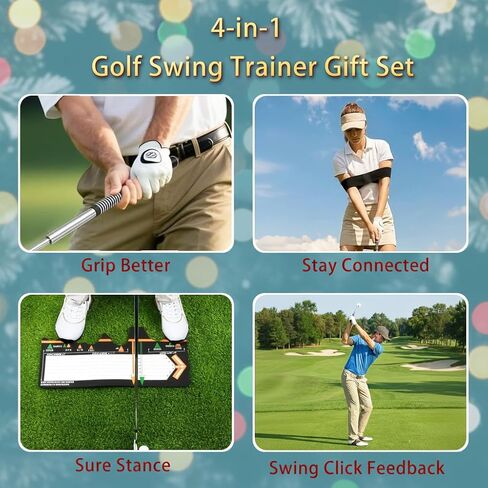 مساعد تدريب أرجوحة الجولف - مدرب بمقبض قابل للسحب مع تعليقات النقر، محمول ويستعمل باليد اليمنى، مثالي للمبتدئين في الاستخدام الداخلي/الخارجي، للمبتدئين في لعبة Golf Sure Stance in Kuwait