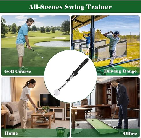 مساعد تدريب أرجوحة الجولف - مدرب بمقبض قابل للسحب مع تعليقات النقر، محمول ويستعمل باليد اليمنى، مثالي للمبتدئين في الاستخدام الداخلي/الخارجي، للمبتدئين في لعبة Golf Sure Stance in Kuwait