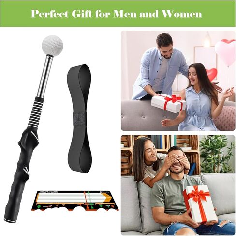 مساعد تدريب أرجوحة الجولف - مدرب بمقبض قابل للسحب مع تعليقات النقر، محمول ويستعمل باليد اليمنى، مثالي للمبتدئين في الاستخدام الداخلي/الخارجي، للمبتدئين في لعبة Golf Sure Stance in Kuwait