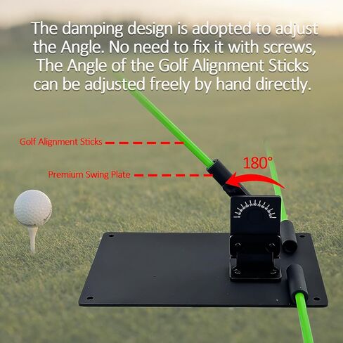 Golf Alignment Sticks and Angle Holder Set Plate Thickened metal adopts damping design Angle adjusted freely Teaching Equipment for Aiming Putting Swing Posture Correction Golf Swing Training in Kuwait