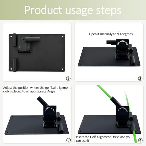 Golf Alignment Sticks and Angle Holder Set Plate Thickened metal adopts damping design Angle adjusted freely Teaching Equipment for Aiming Putting Swing Posture Correction Golf Swing Training in Kuwait